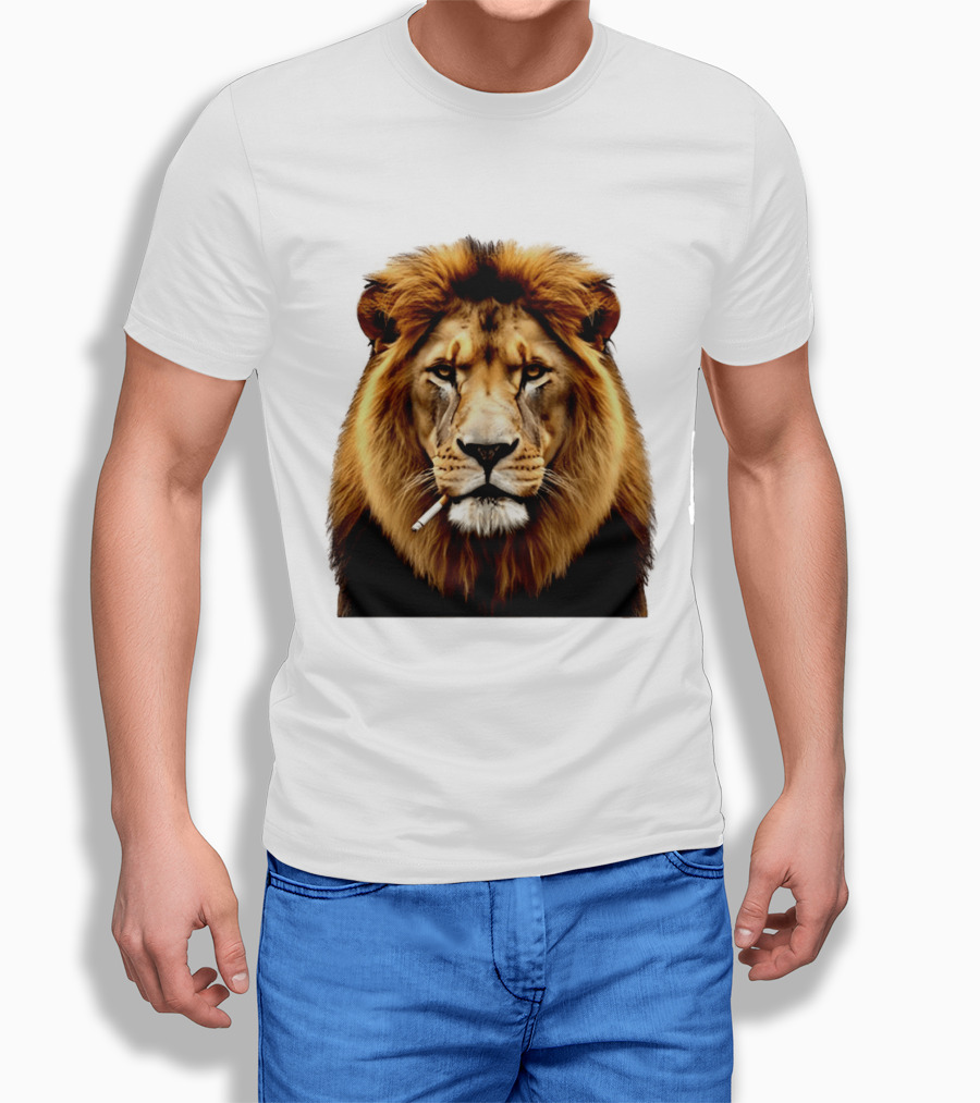 Lion Smoking Cigarette Majestic Wild T-Shirt