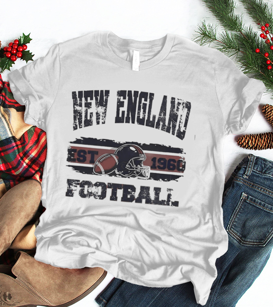 New England Patriots Football Est 1960 Helmet Ball Center T-Shirt