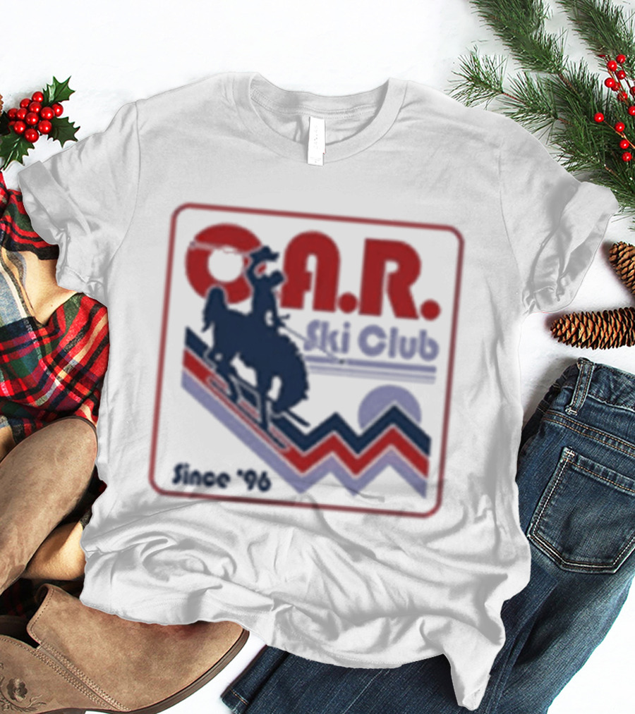 O.A.R. Ski Club Since 1996 Retro Design With Skier And Sun Motif T-Shirt