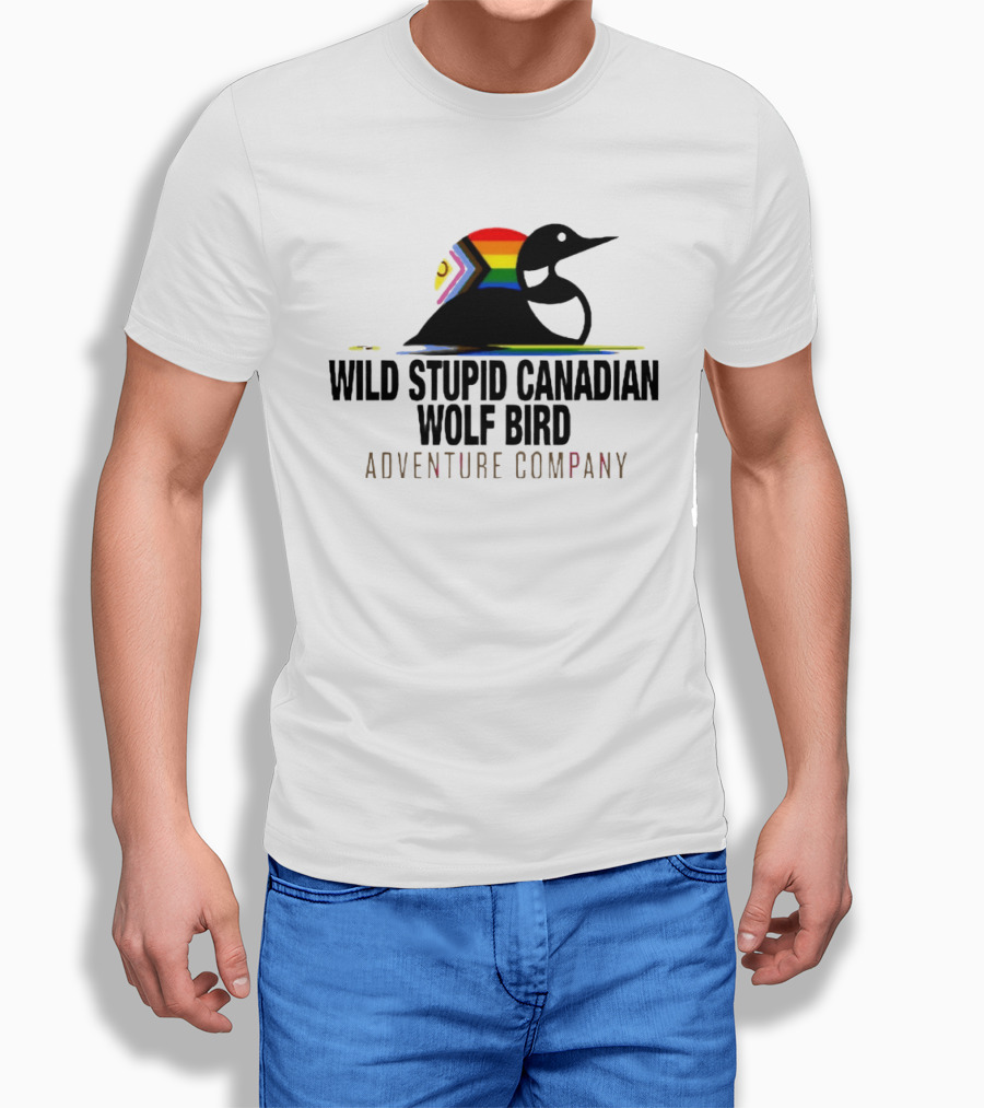 Rainbow Canadian Wolf Bird Adventure Company T-Shirt