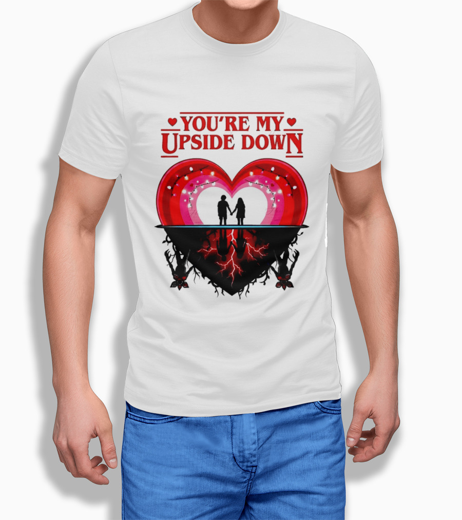 You're My Upside Down Heart Silhouette Couples Romance T-Shirt