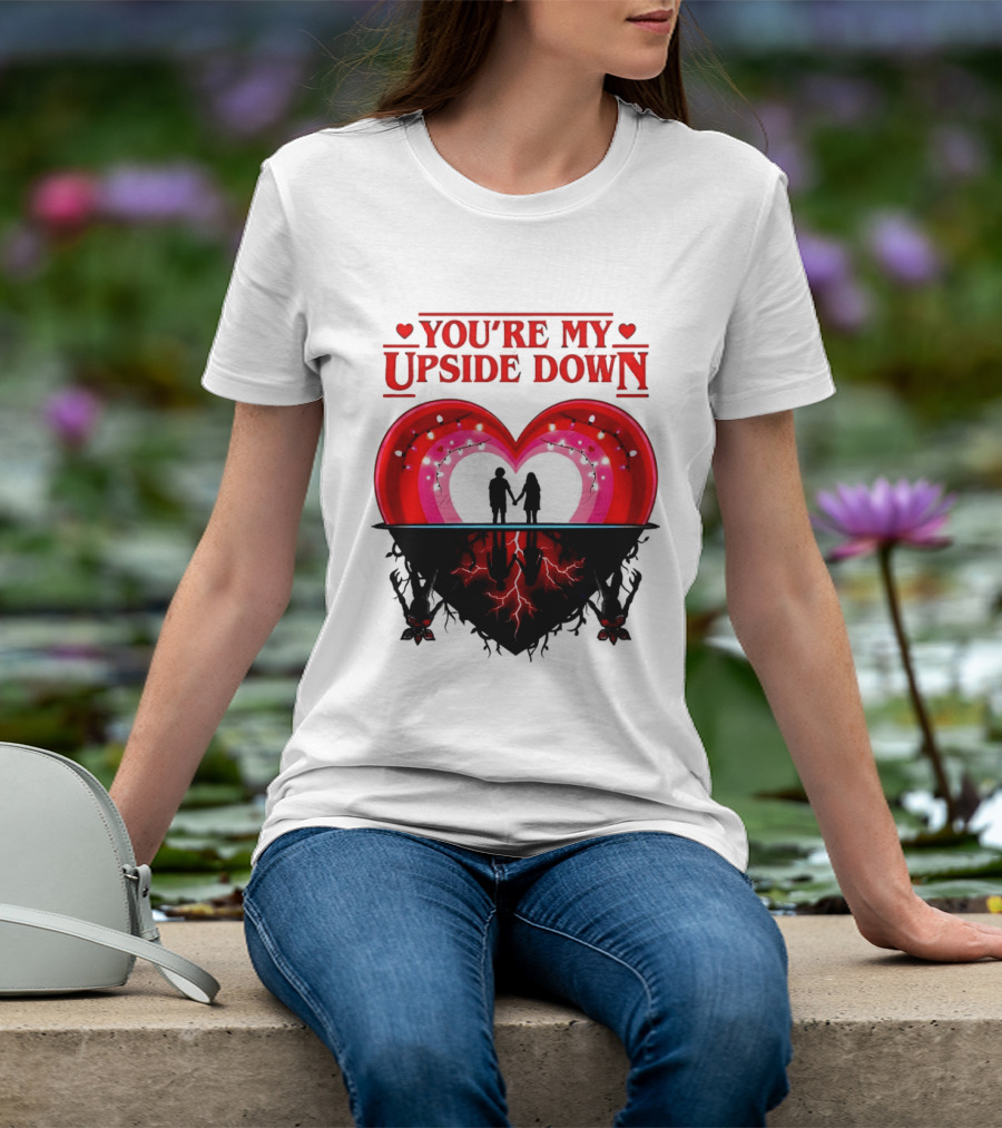 You're My Upside Down Heart Silhouette Couples Romance T-Shirt