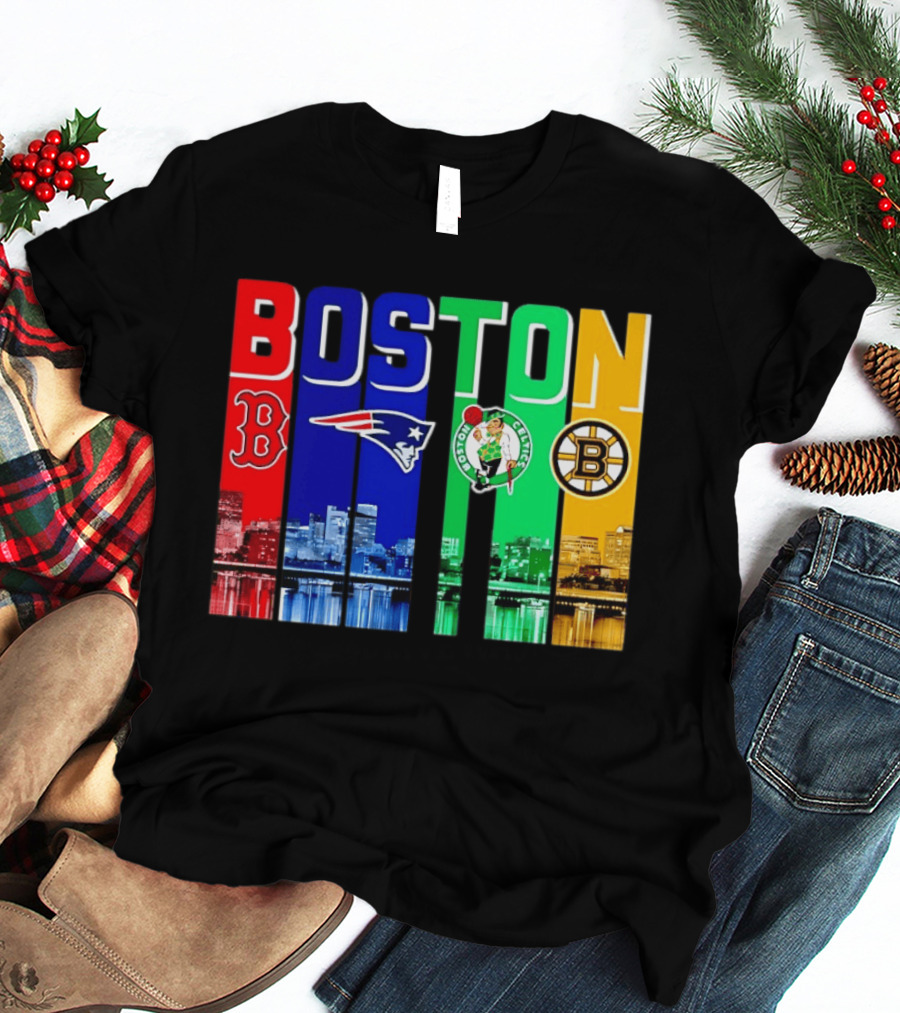 Boston Red Sox New England Patriots Celtics Bruins Mashup Sports Boston T-Shirt