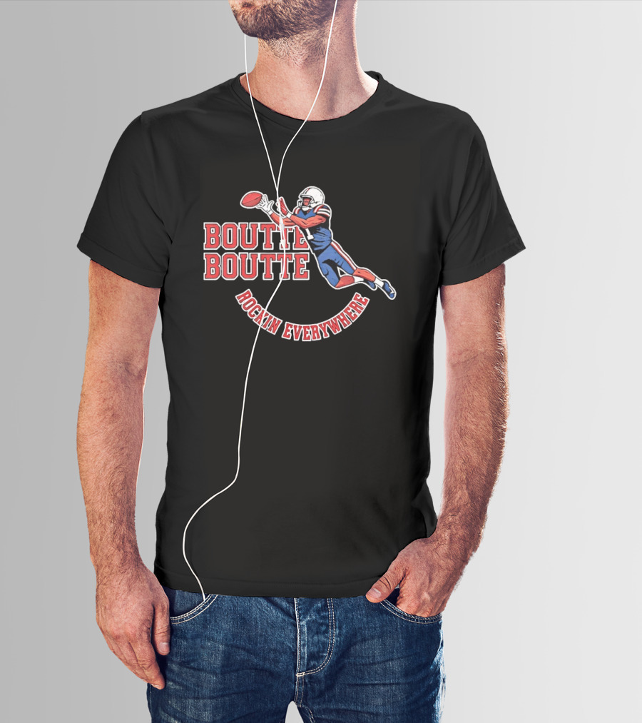 Boutte Boutte Rockin Everywhere Kayshon Boutte New England Patriots Football T-Shirt