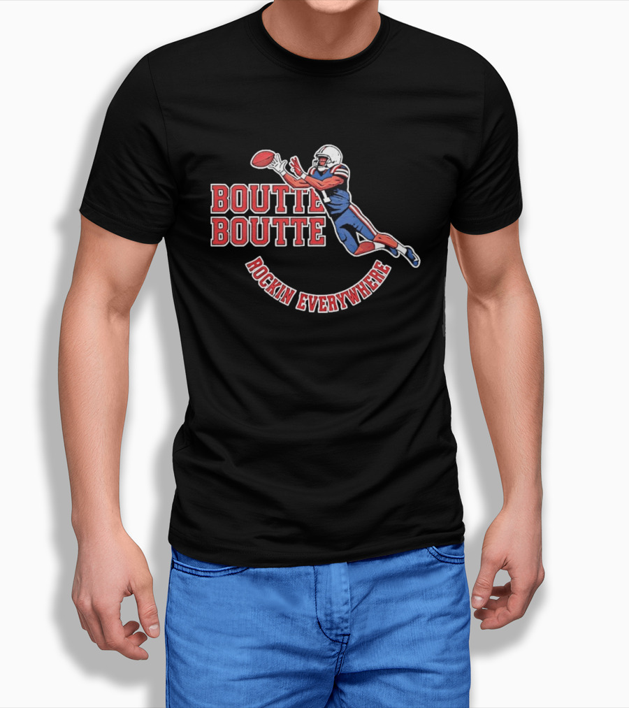 Boutte Boutte Rockin Everywhere Kayshon Boutte New England Patriots Football T-Shirt