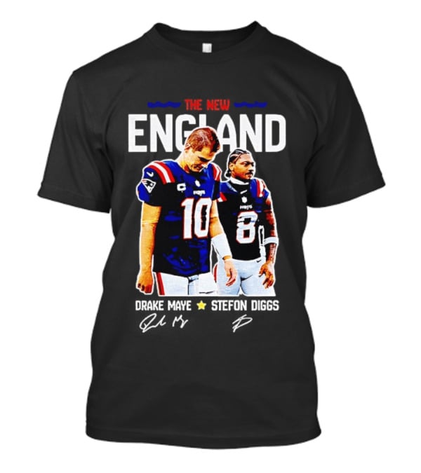 Drake Maye Stefon Diggs New England Football T-Shirt