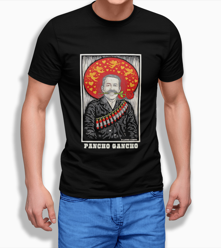 Emiliano Zapata Rose Image Latino Comics Pancho Gancho T-Shirt