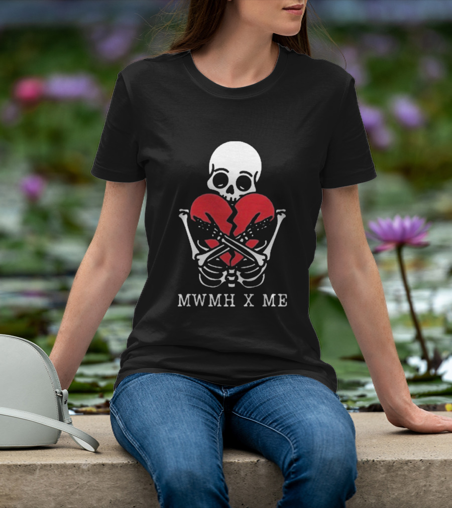 Murder With My Husband X Me Skeleton Broken Heart T-Shirt