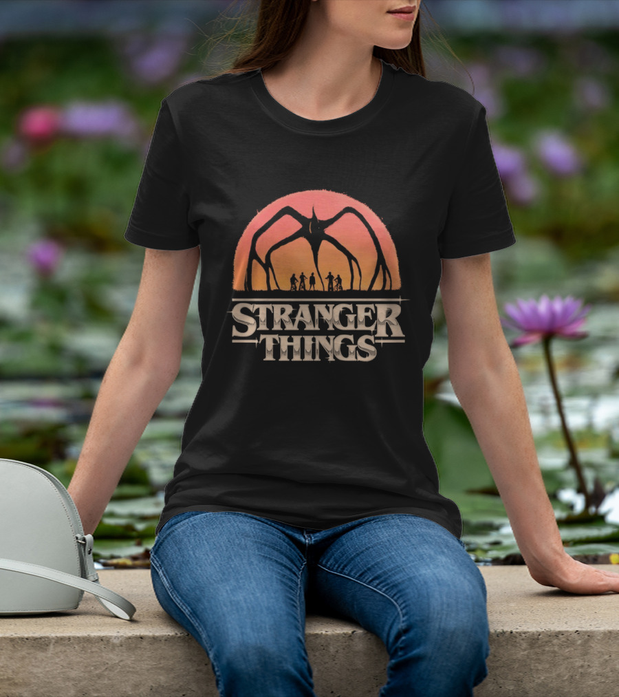 Stranger Things Mind Flayer Sunset Silhouette Scene T-Shirt