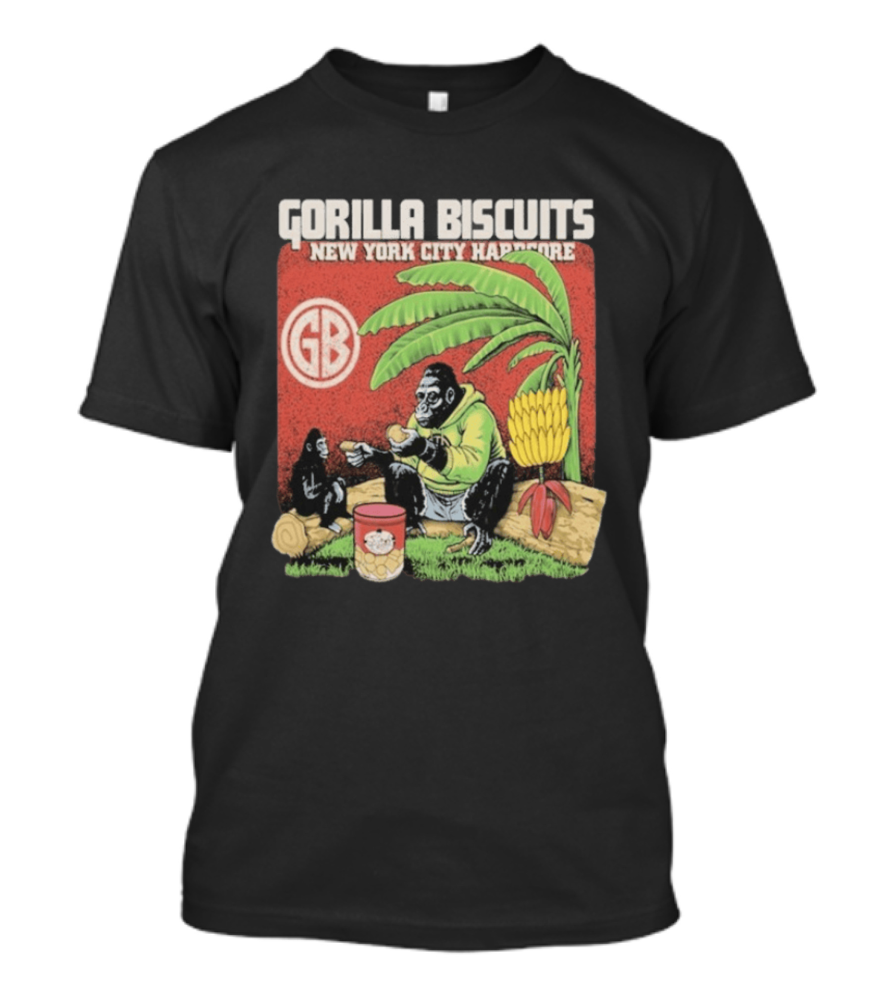 Gorilla Biscuits New York City Hardcore GB Logo Banana Tree Scene T-Shirt