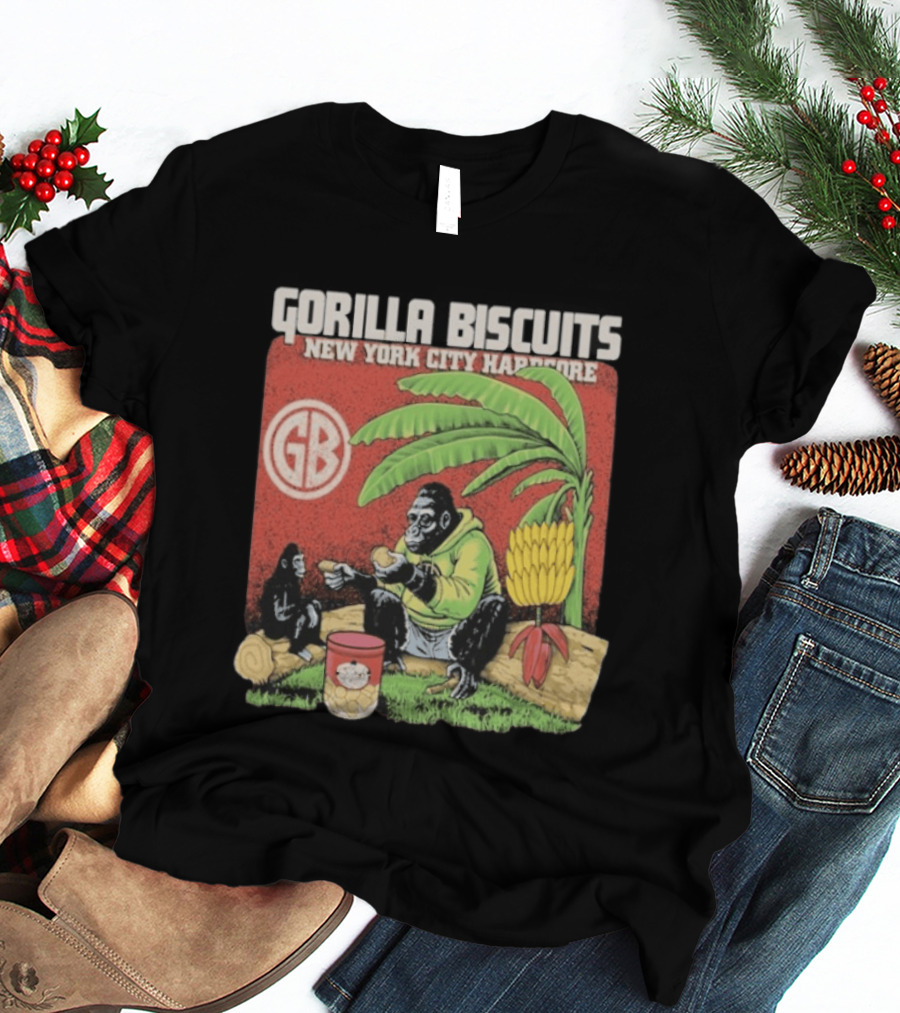 Gorilla Biscuits New York City Hardcore GB Logo Banana Tree Scene T-Shirt