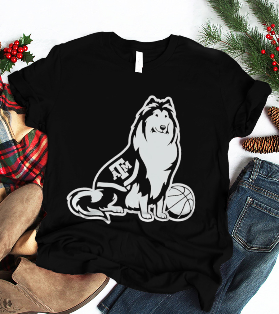 Texas A&M Reveille Basketball Mascot Aggies T-Shirt
