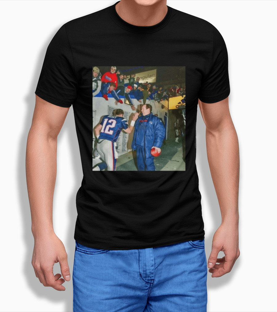 Tom Brady Bill Belichick High Five NFL Patriots 2001 2026 Fan Celebration T-Shirt