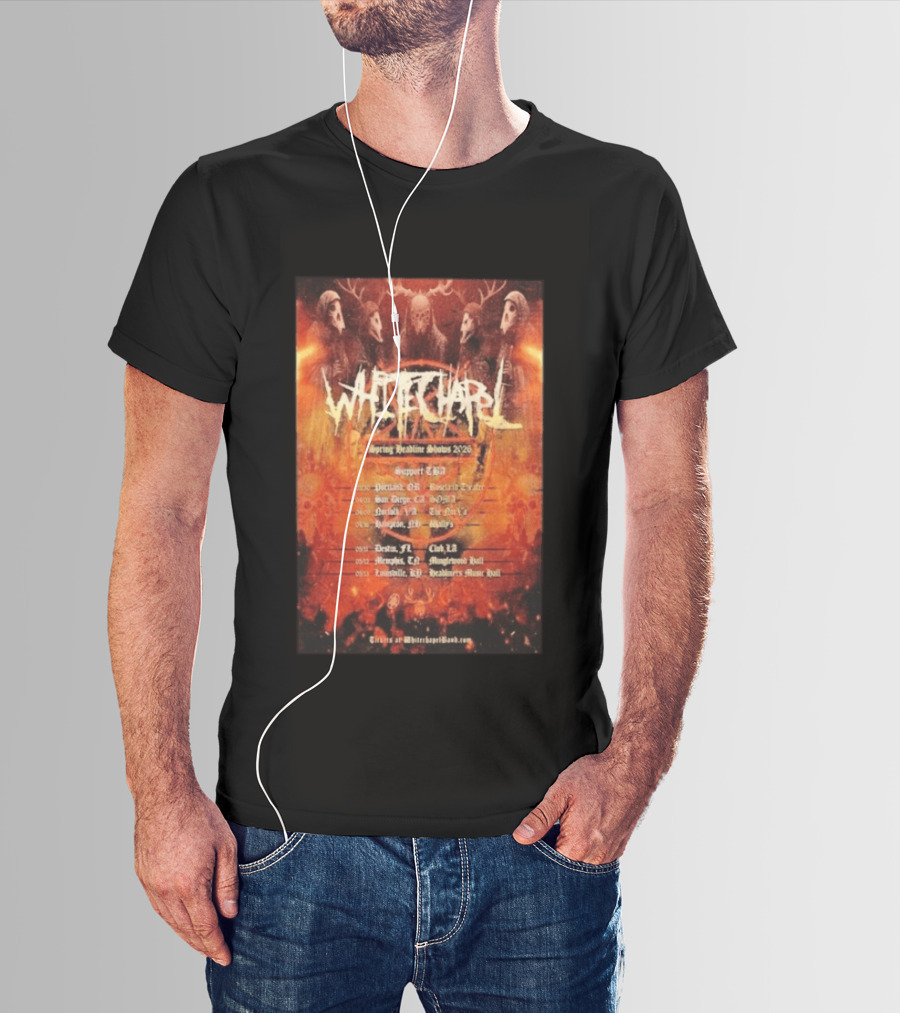 Whitechapel Spring Headline Shows 2026 Tour Dates And Locations T-Shirt