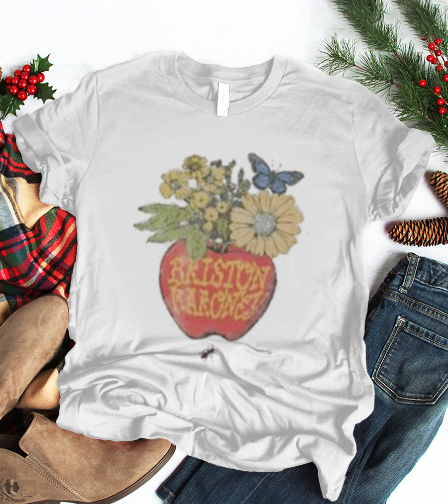 Briston Maroney Apple Flowers And Butterfly T-Shirt