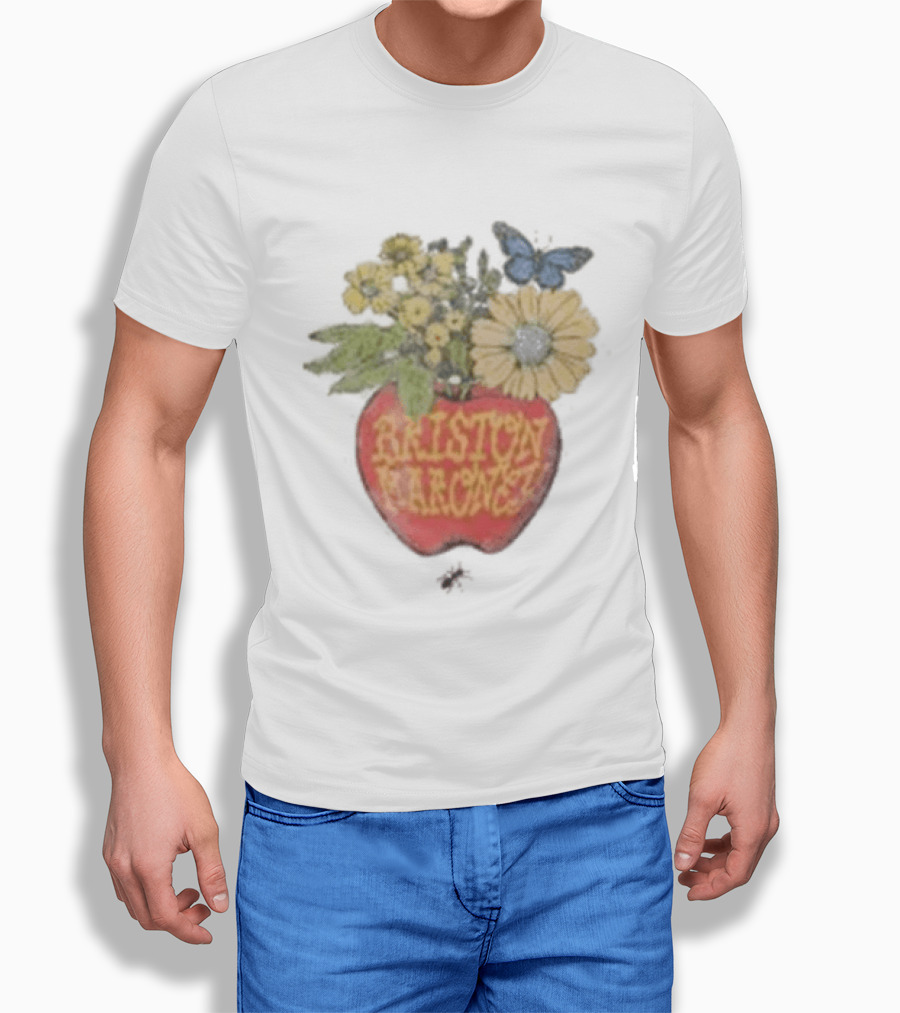 Briston Maroney Apple Flowers And Butterfly T-Shirt