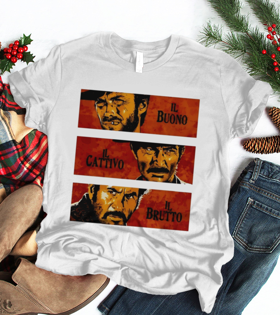 IL Buono IL Brutto IL Cattivo Spaghetti Western Iconic Characters T-Shirt