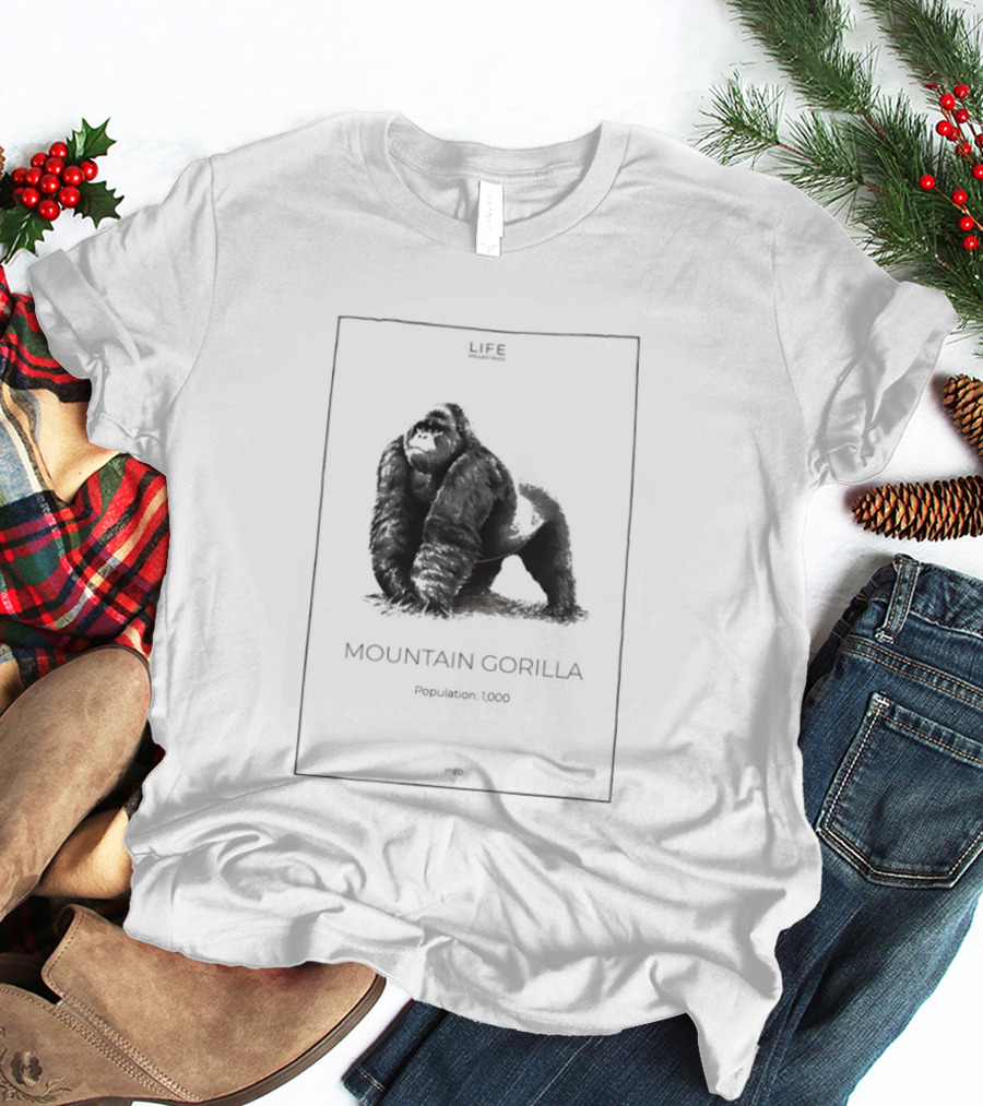 Mountain Gorilla Population 1000 Conservation Awareness Wildlife T-Shirt
