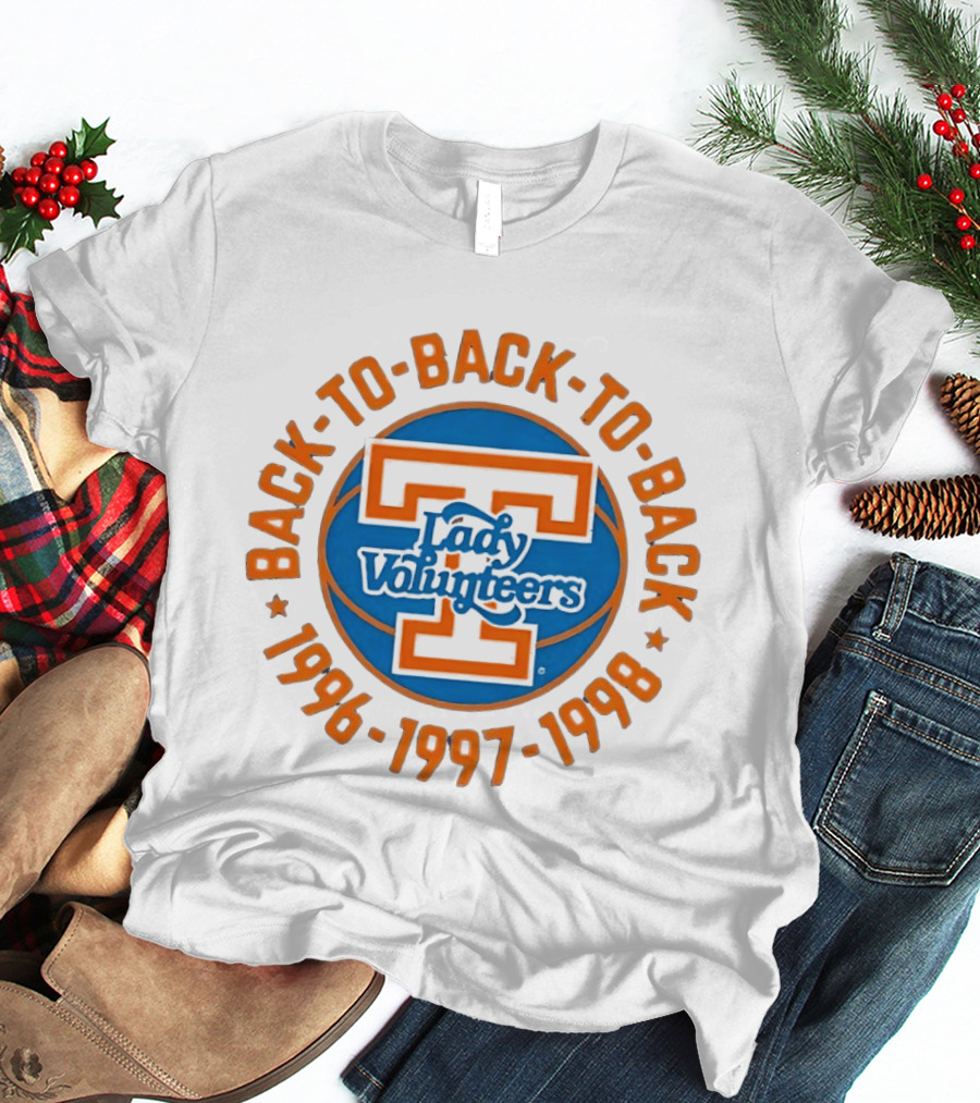 Tennessee Lady Volunteers Back To Back Champions 1996 1997 1998 T-Shirt