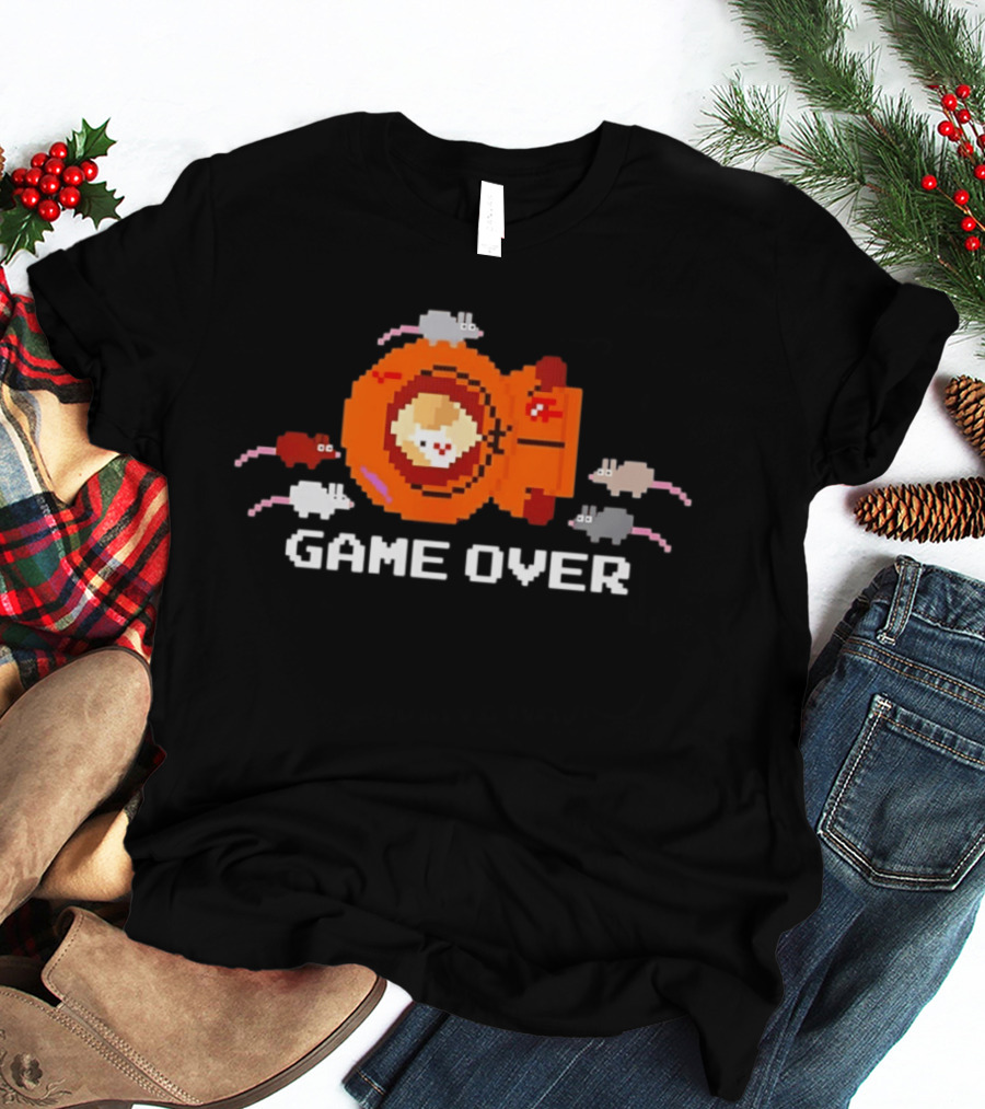 Astronaut Cat Game Over Pixel Art With Space Mice T-Shirt