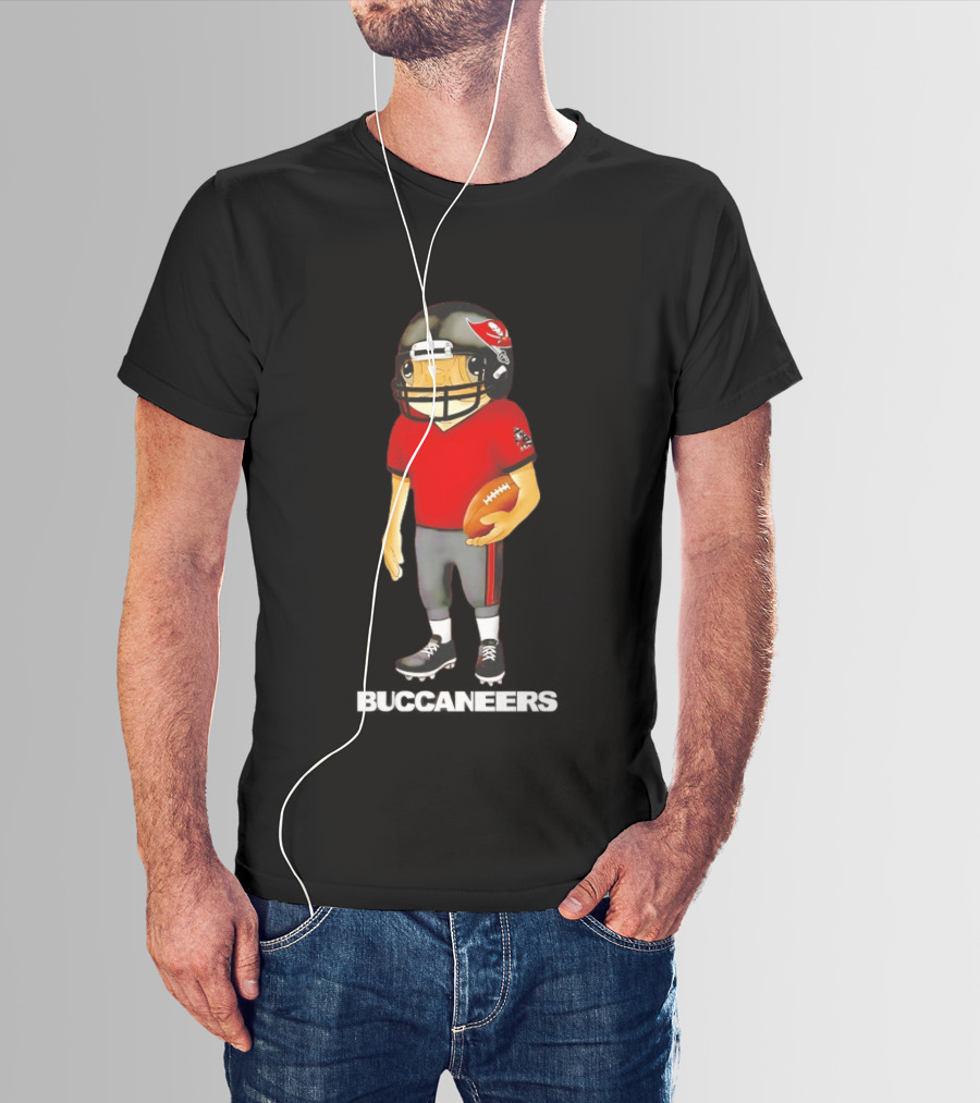 Bad Bunny X Tampa Bay Buccaneers Football Character With Helmet And Jersey T-Shirt