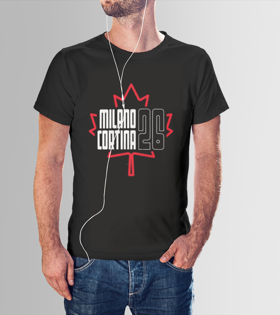 Canada Maple Leaf Milano Cortina 26 Hockey Concept T-Shirt