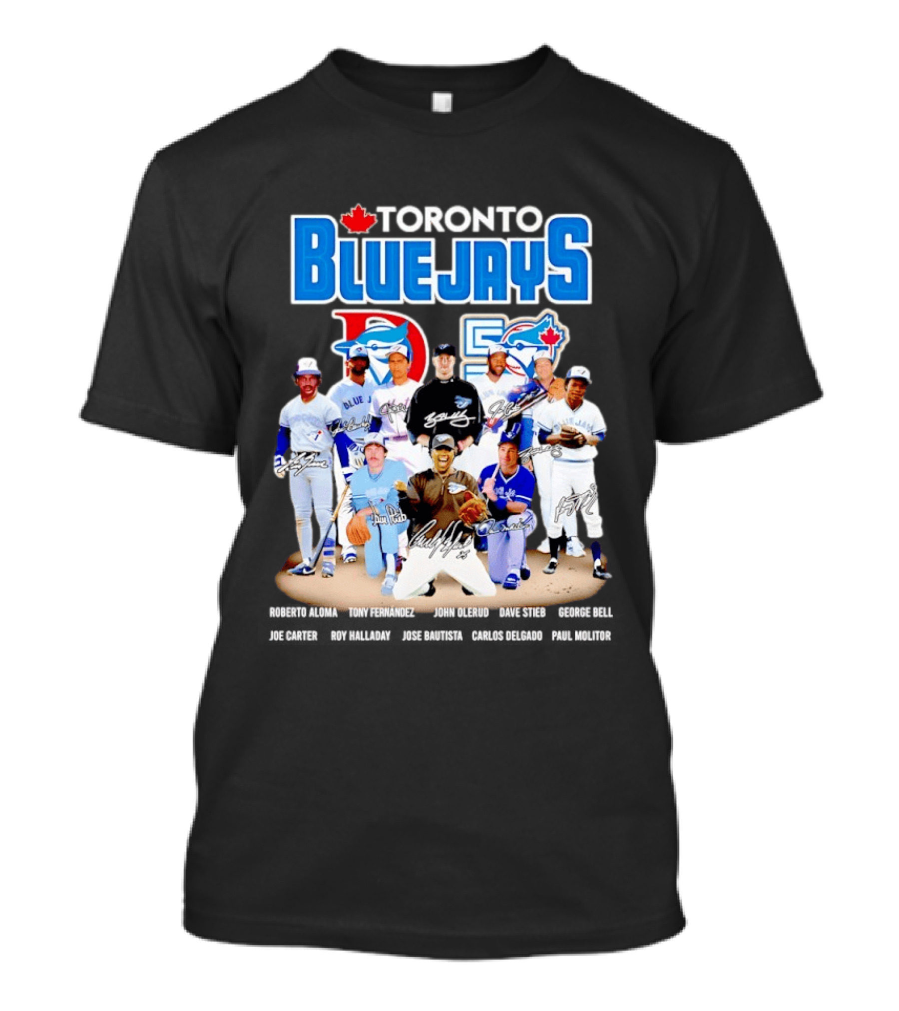 Toronto Blue Jays Alomar Fernandez Olerud Stieb Bell Carter Halladay Bautista Delgado Molitor Signatures MLB Legends T-Shirt