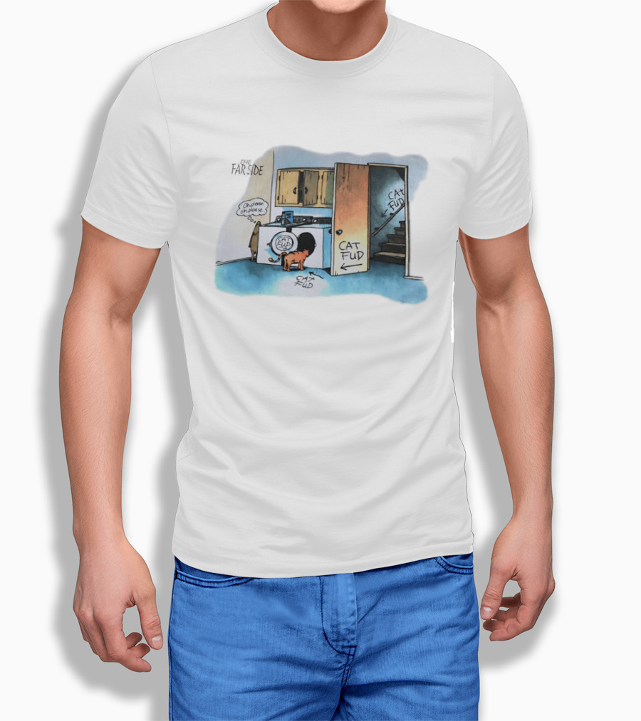 The Far Side Cat Fud Dog Trap Cartoon T-Shirt