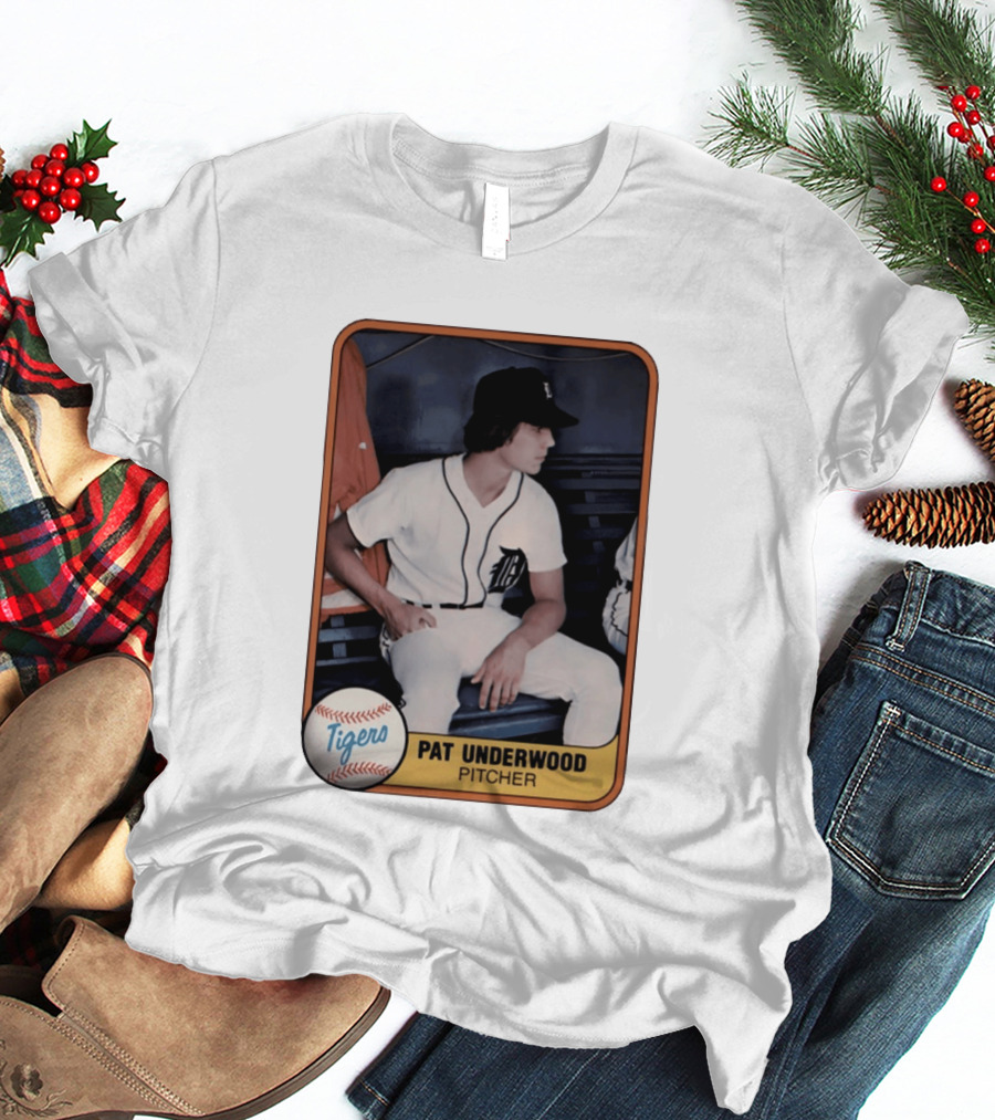 Tigers Pat Underwood Pitcher Baseball Card T-Shirt