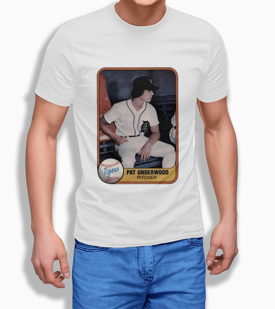 Tigers Pat Underwood Pitcher Baseball Card T-Shirt