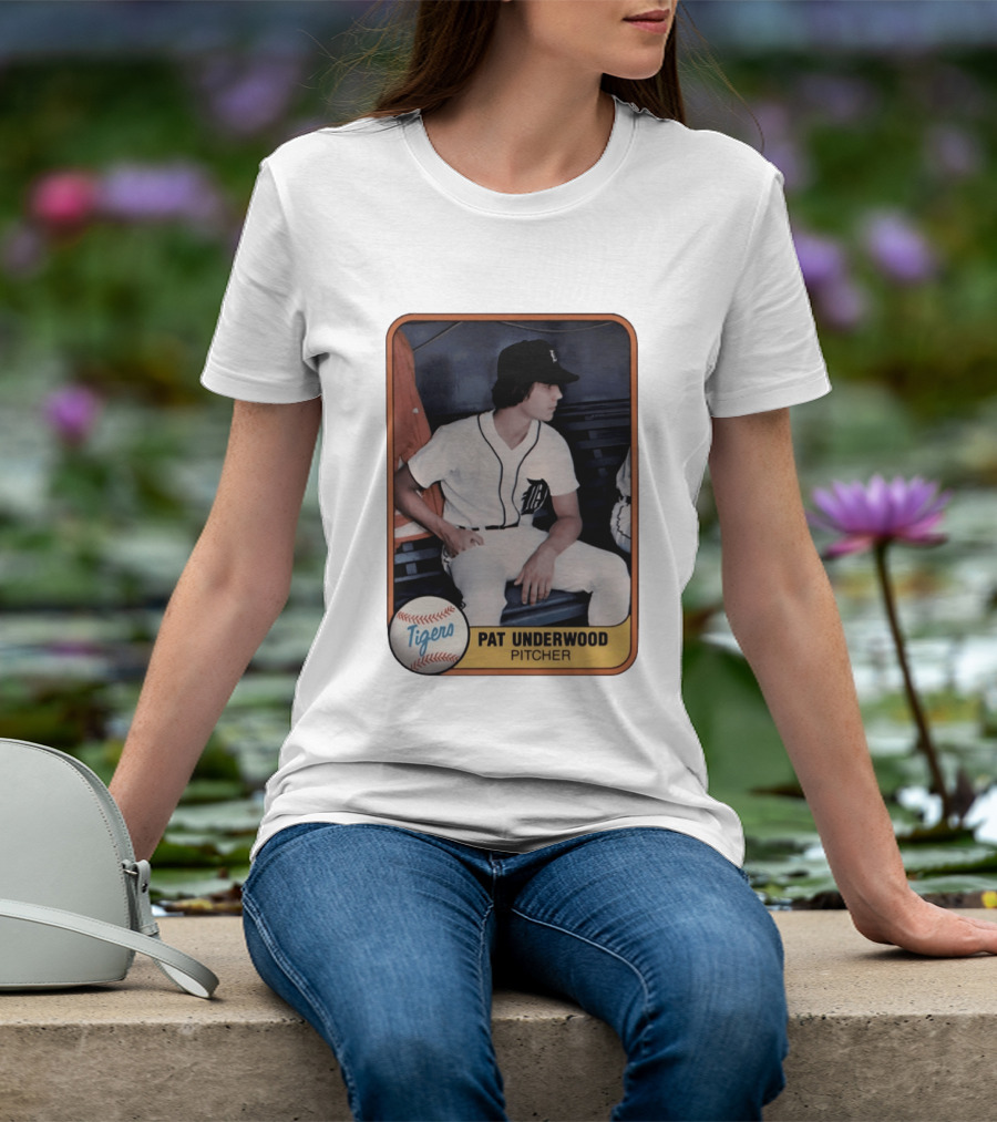 Tigers Pat Underwood Pitcher Baseball Card T-Shirt