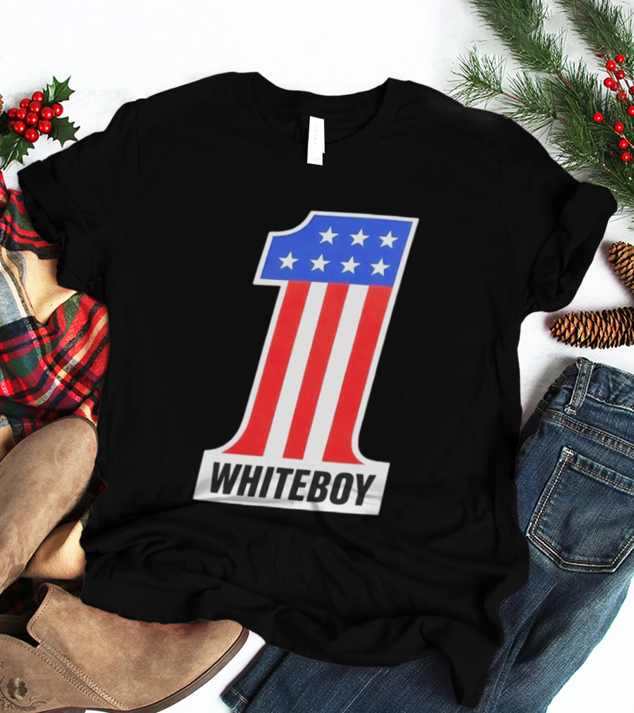 Number 1 Whiteboy Stars Stripes USA Flag T-Shirt