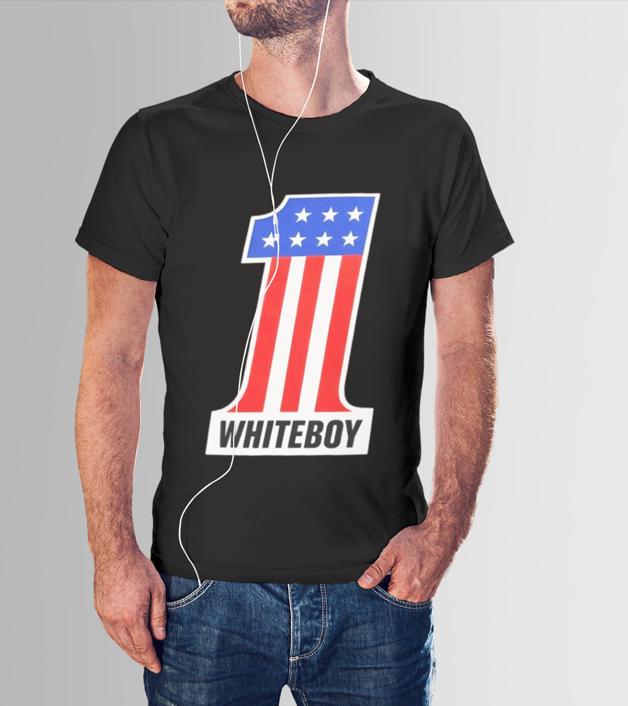 Number 1 Whiteboy Stars Stripes USA Flag T-Shirt
