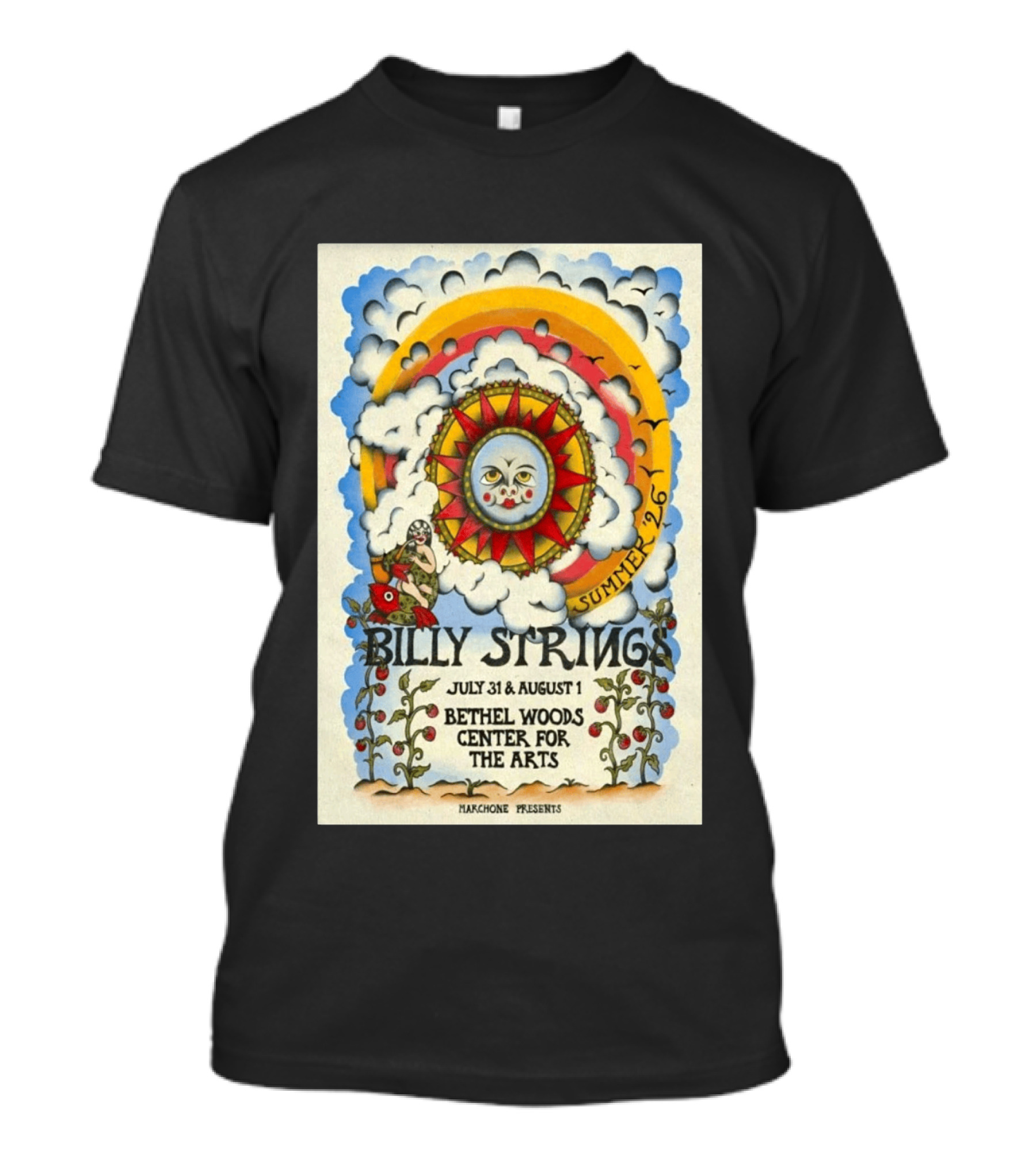Billy Strings Summer Tour 2026 Bethel Woods Center For The Arts July 31 August 1 T-Shirt