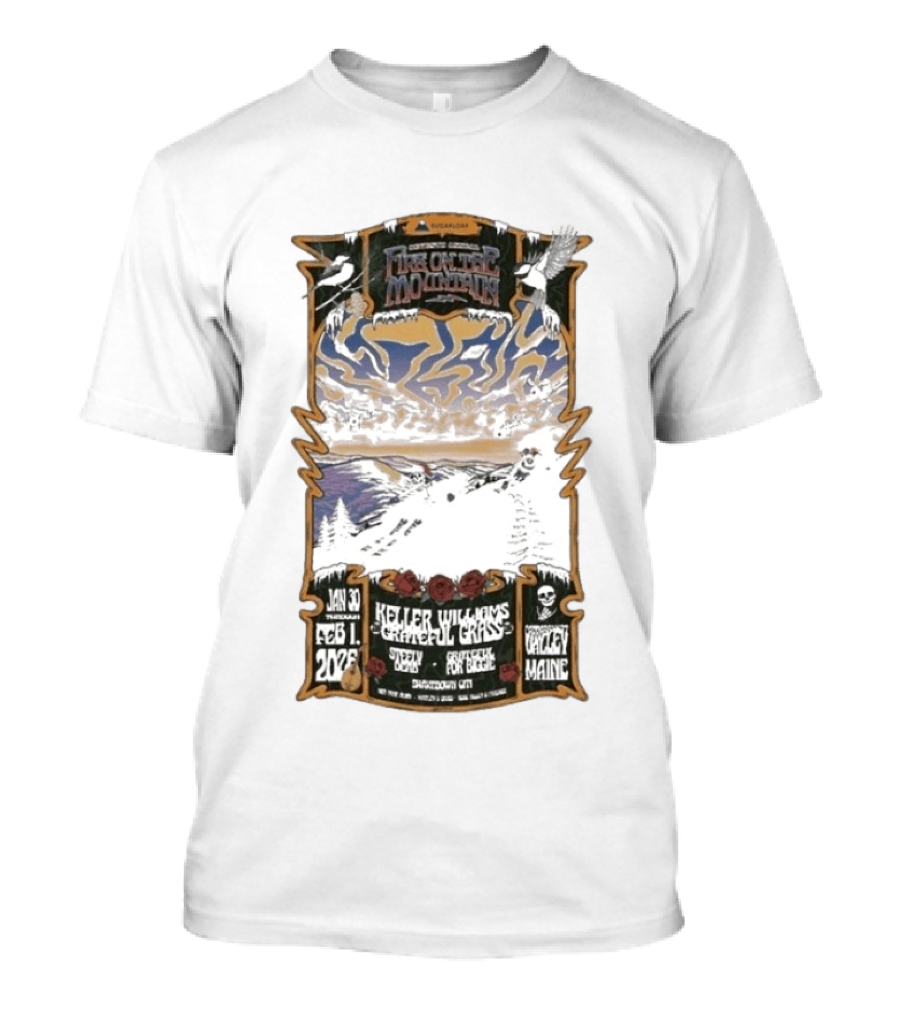 Keller Williams Grateful Grass Sugarloaf Maine Jan 30 Feb 1 2026 Jenkins Mountain T-Shirt