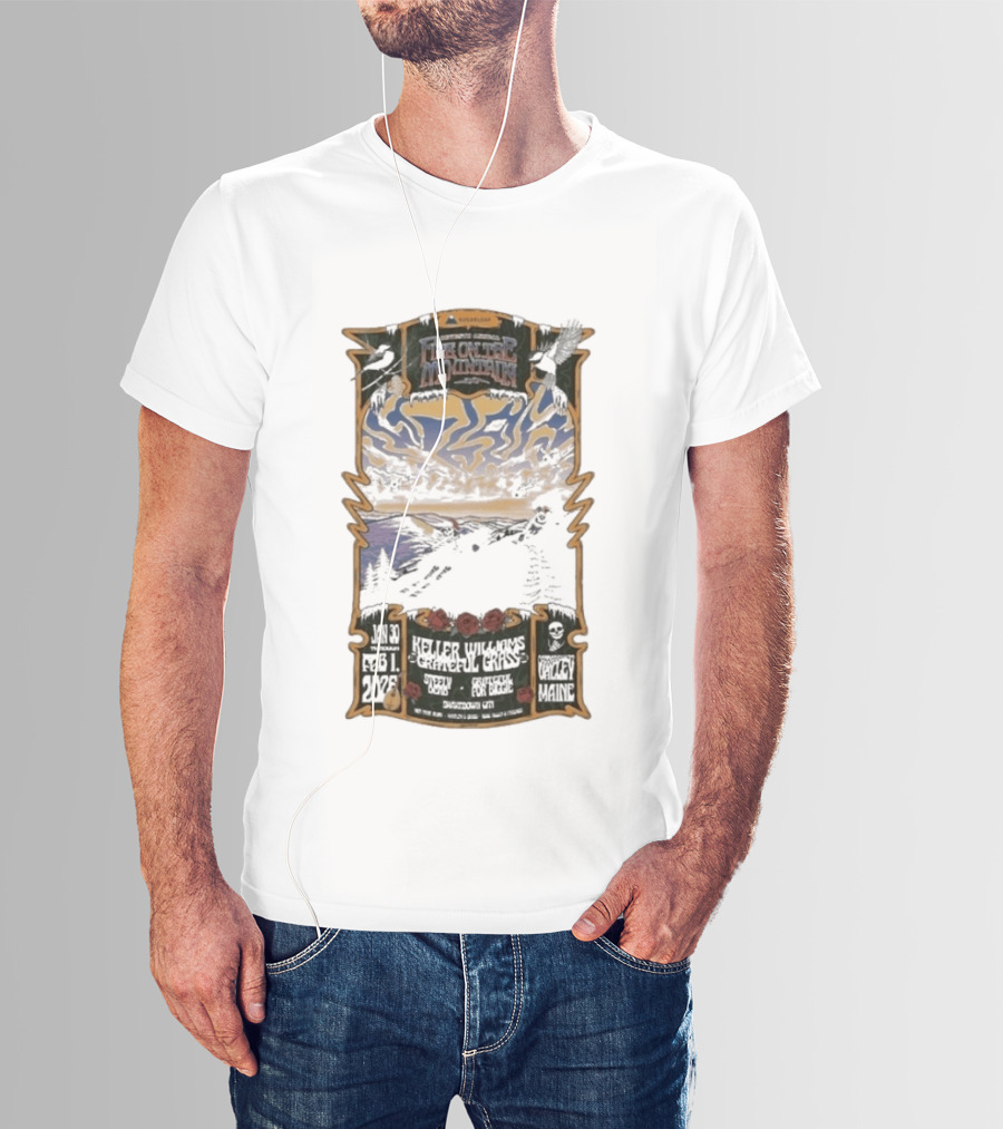 Keller Williams Grateful Grass Sugarloaf Maine Jan 30 Feb 1 2026 Jenkins Mountain T-Shirt