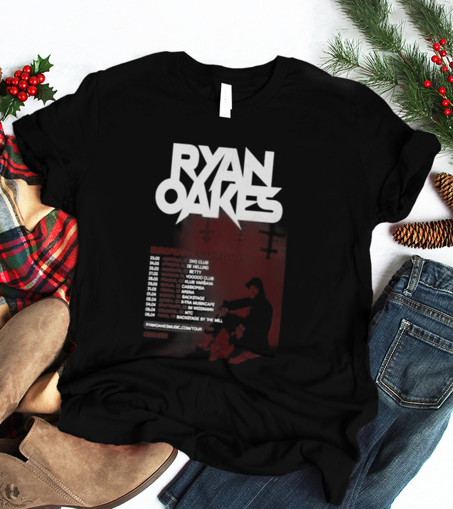 Ryan Oakes European Headline Tour 2026 Locations And Dates T-Shirt