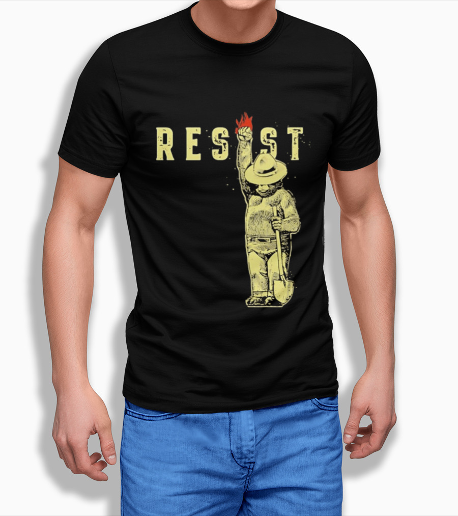 Protect Our National Parks Bear Resist Fist Fire Shovel T-Shirt