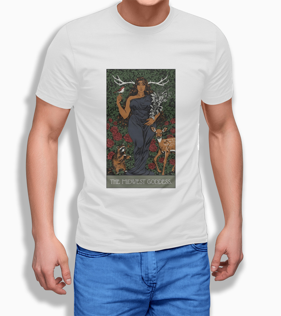 The Midwest Goddess XVI Antlered Deity With Nature T-Shirt
