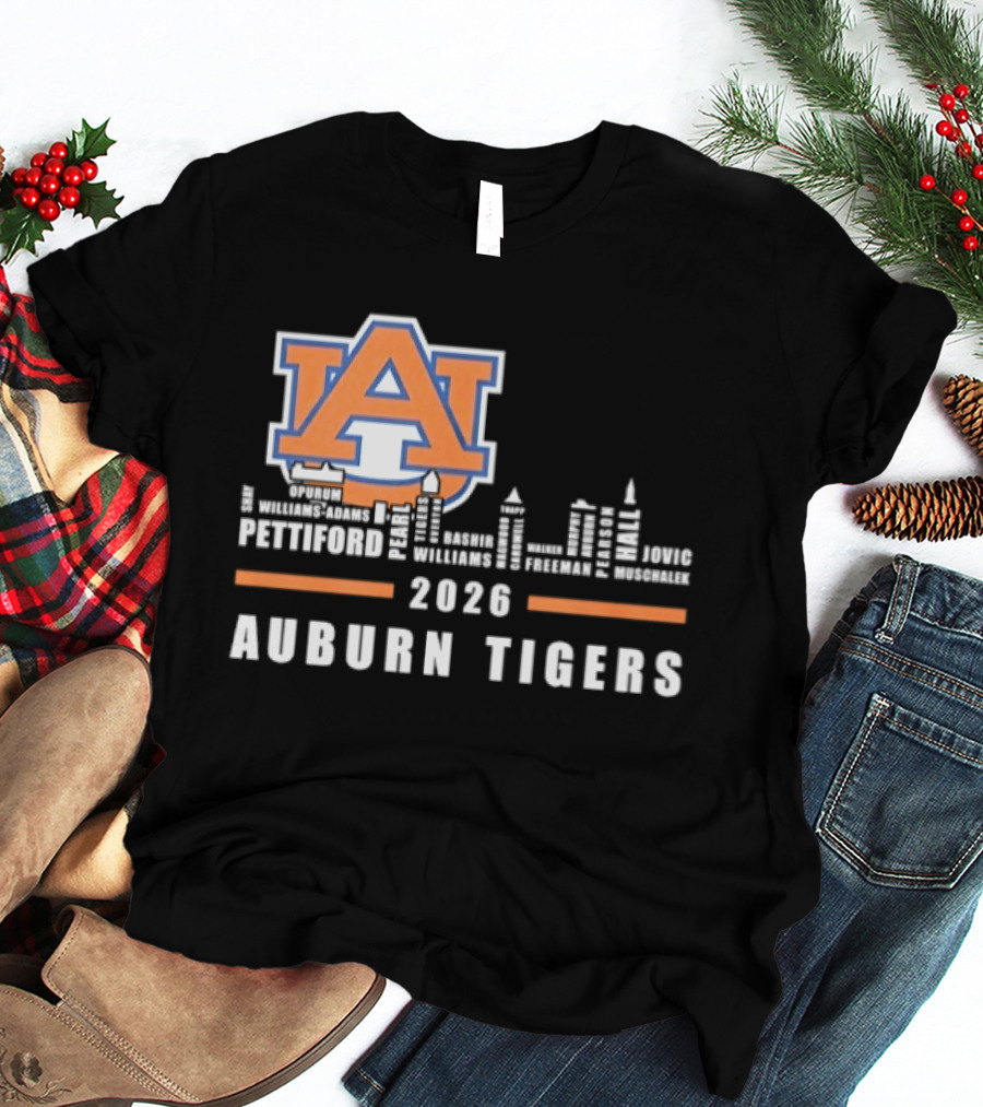 Auburn Tigers 2026 Pettiford Williams Broome Battie Skyline T-Shirt