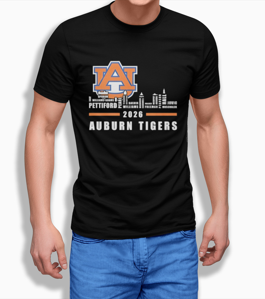 Auburn Tigers 2026 Pettiford Williams Broome Battie Skyline T-Shirt