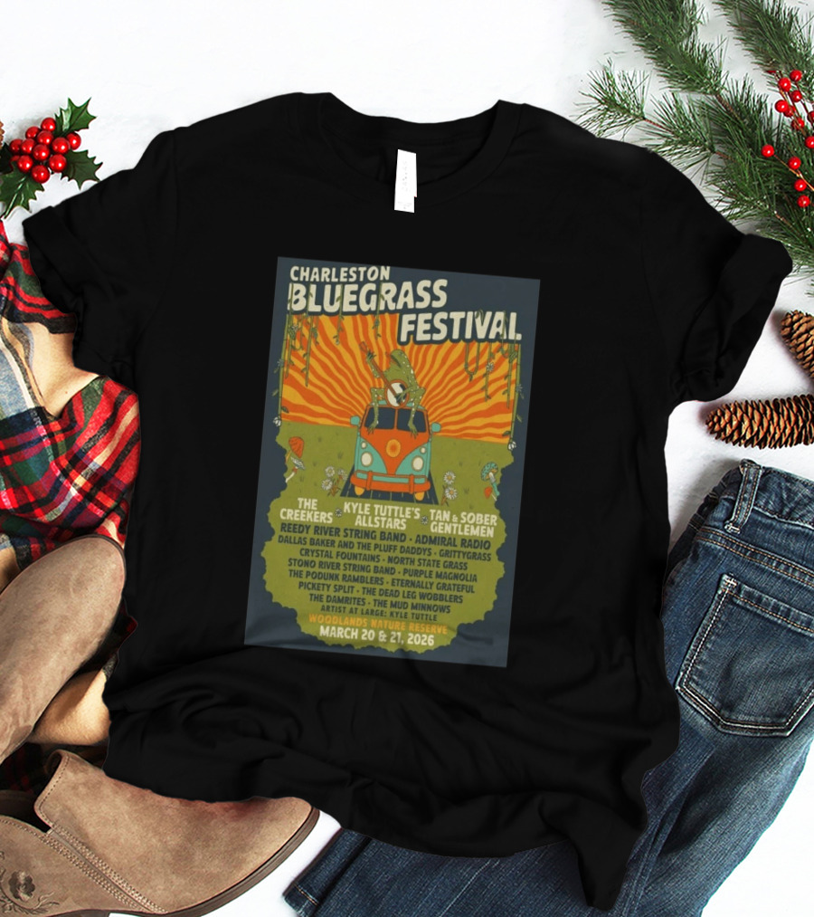 Charleston Bluegrass Festival 2026 Kyle Tuttle's Allstars Woodlands Nature Reserve March 20 21 T-Shirt