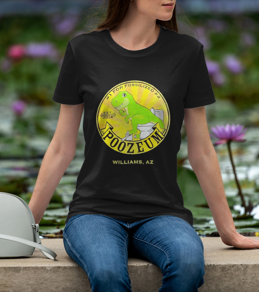 Poozeum Dinosaur Toilet Humor Est. 2014 #1 For Fossilized #2 T-Shirt