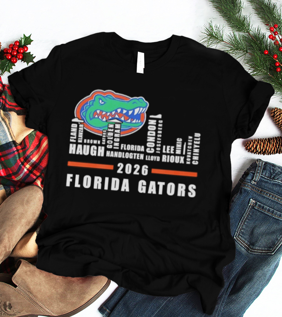 Florida Gators 2026 Player Names And City Skyline T-Shirt