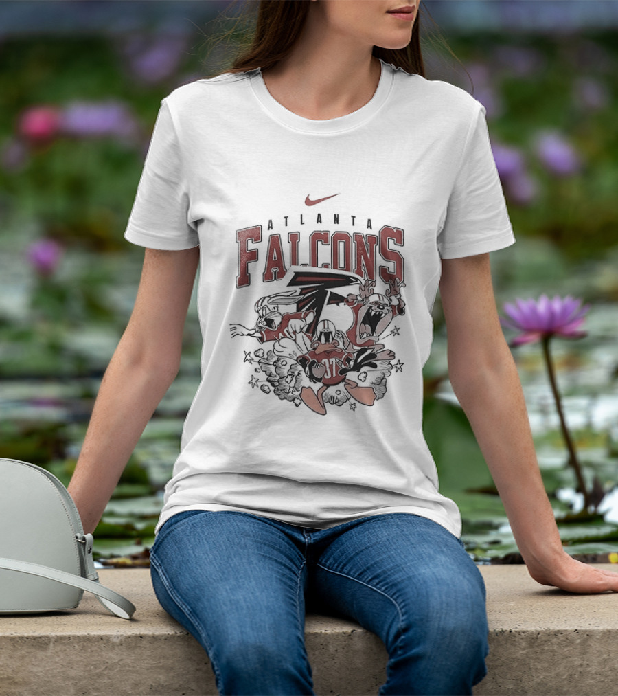 Nike Atlanta Falcons Looney Tunes Collaboration With Taz And Bugs Bunny T-Shirt