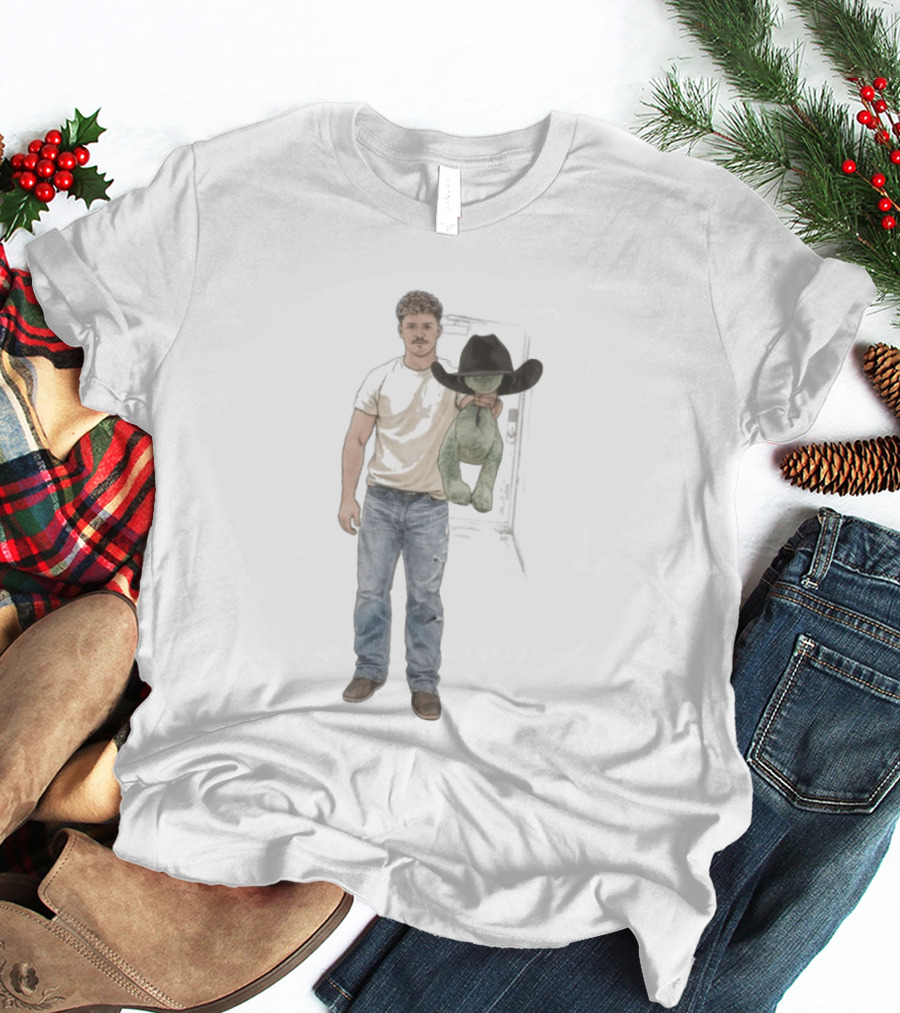 Cole Roach Cowboy With Stuffed Animal Wearing Black Hat T-Shirt