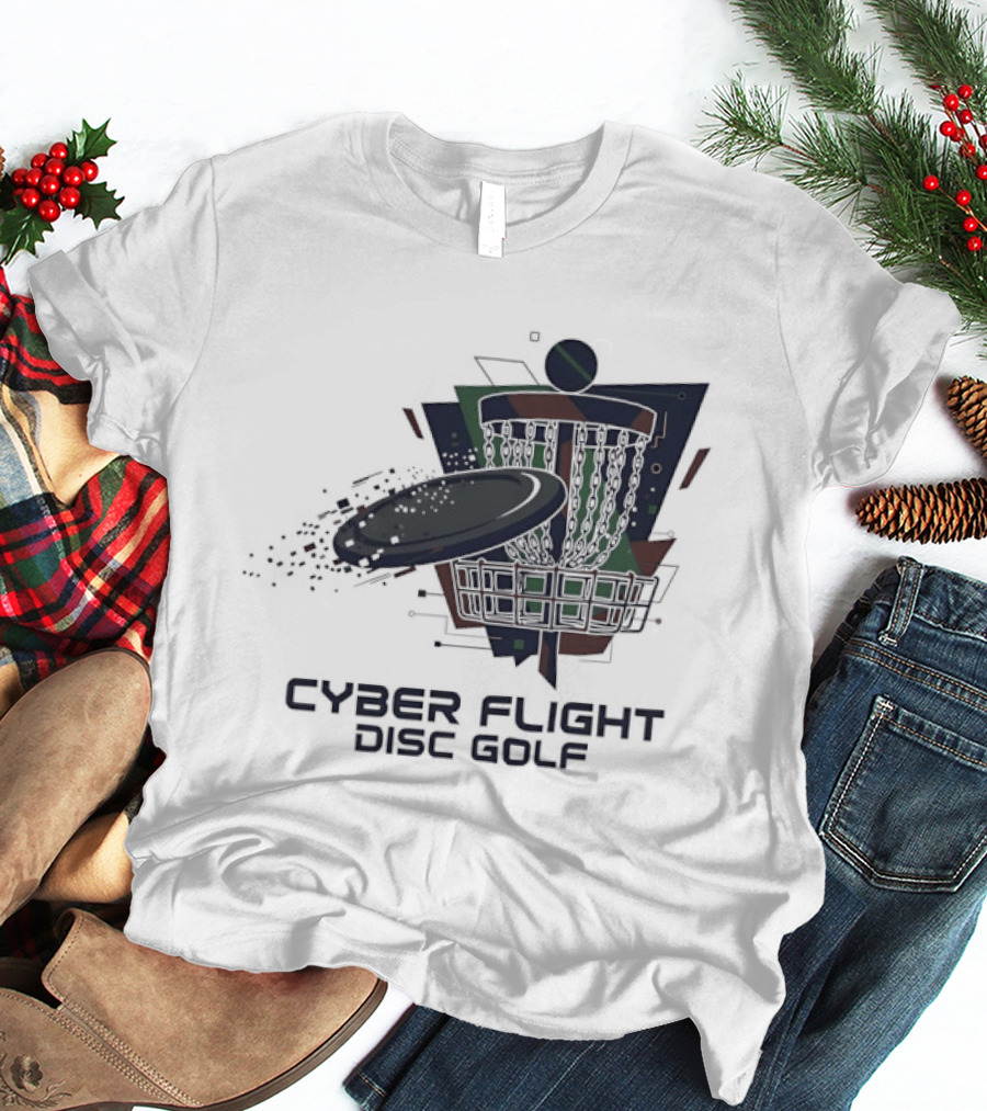 Cyber Flight Disc Golf Futuristic Basket T-Shirt
