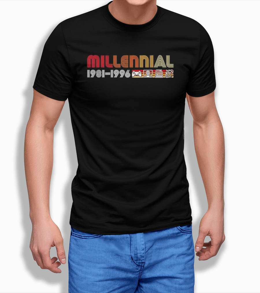 Millennial 1981 1996 Gamepad Computer Book Network T-Shirt