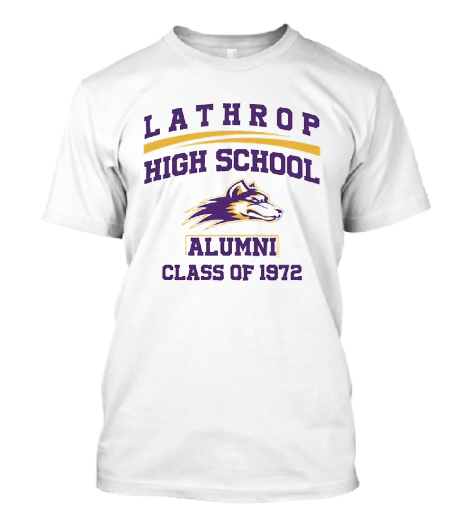 Lathrop High School Alumni Class Of 1972 Wolf T-Shirt