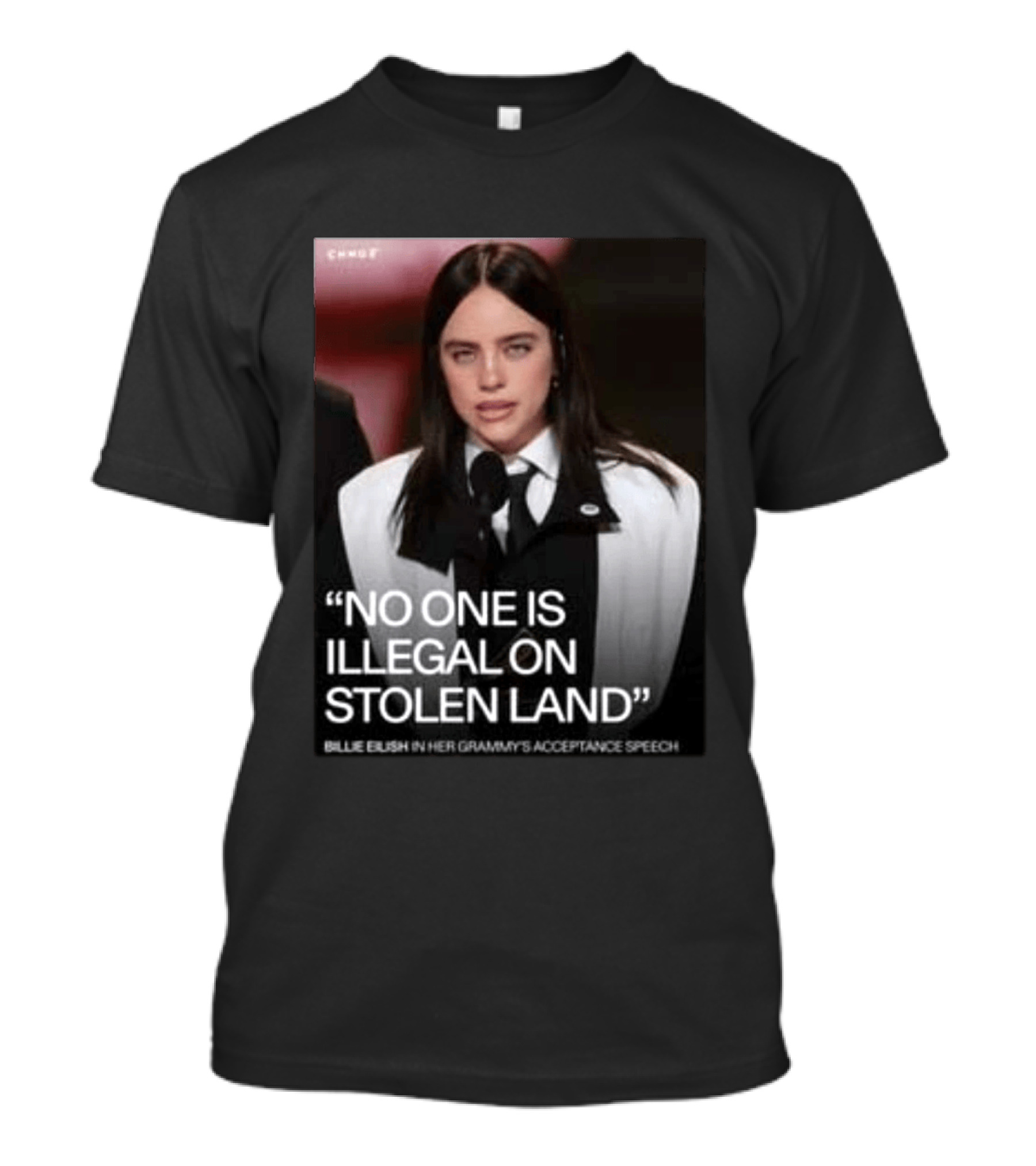 Billie Eilish Grammy Speech No One Is Illegal On Stolen Land T-Shirt